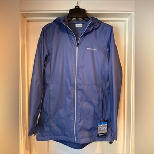 Womens Medium Columbia Switchback Lined Long Jacket Purple Water Resistant New